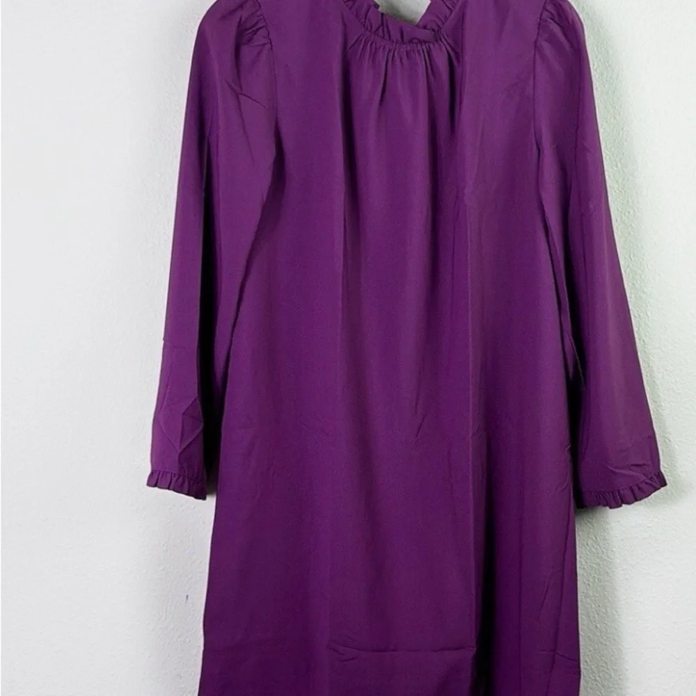 J. Crew Vibrant Purple Long Sleeve Dress